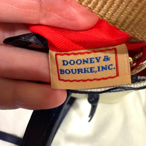 Dooney & Bourke Westerly Mini Waverly Yellow Navy White Striped Mini Tote - Picture 11 of 16